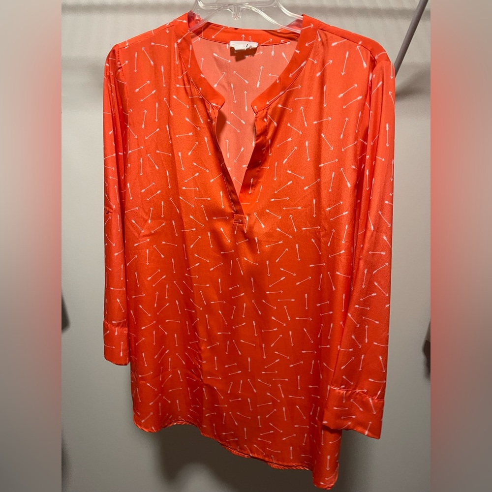 Maison Jules XL Long sleeve blouse with arrow design